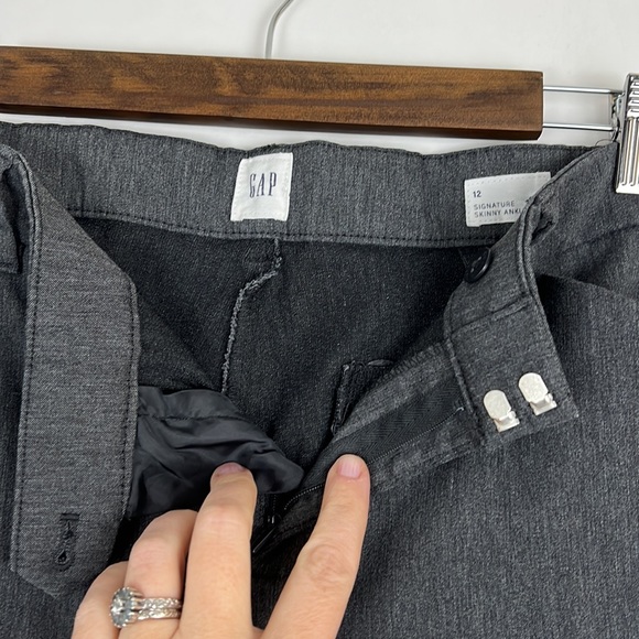 GAP Signature Skinny Ankle dress pants heathered charcoal 12 - Picture 9 of 10